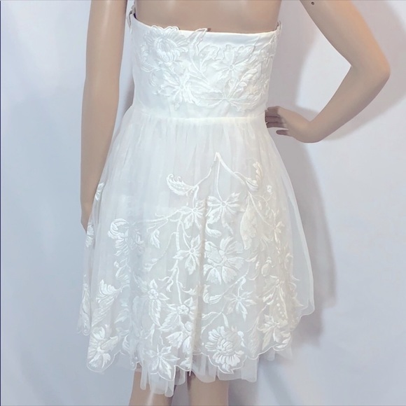 DAVID’S BRIDAL COCKTAIL PARTY ORGANZA EMBROIDERED DRESS - Picture 3 of 5